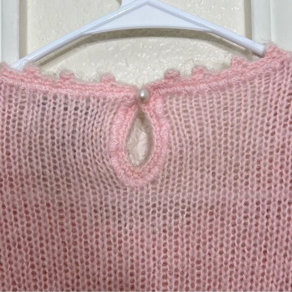 Vintage Dana Ashley 80’s Soft Pink Lace and Pearl Embellished Sweater Size S - Picture 11 of 13